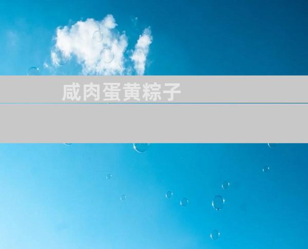 咸肉蛋黄粽子